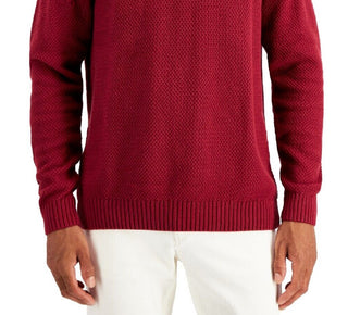 Club Room Men's Chunky Cable Knit Turtleneck Sweater Red Size X-Large