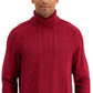 Club Room Men's Chunky Cable Knit Turtleneck Sweater Red Size XX-Large