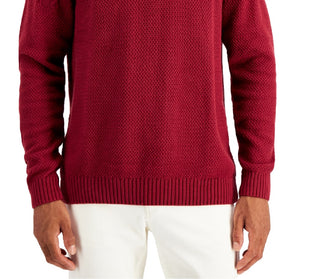 Club Room Men's Chunky Cable Knit Turtleneck Sweater Red Size XX-Large