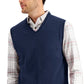 Club Room Men's Solid V Neck Sweater Vest Blue Size Large