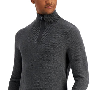 Alfani Men's Quarter Zip Sweater Gray Size Medium