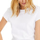 INC International Concepts Women's Slim Fit Crewneck Top White Size Medium