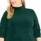 Karen Scott Women's Mock Neck Top Green Size 3X