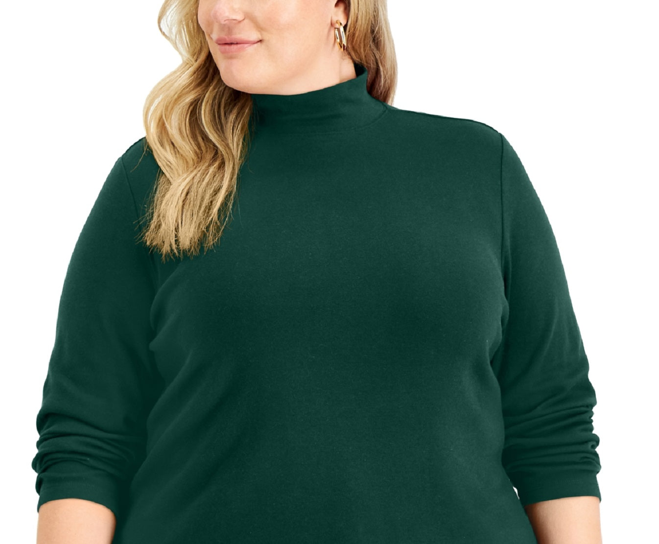 Karen Scott Women's Mock Neck Top Green Size 3X
