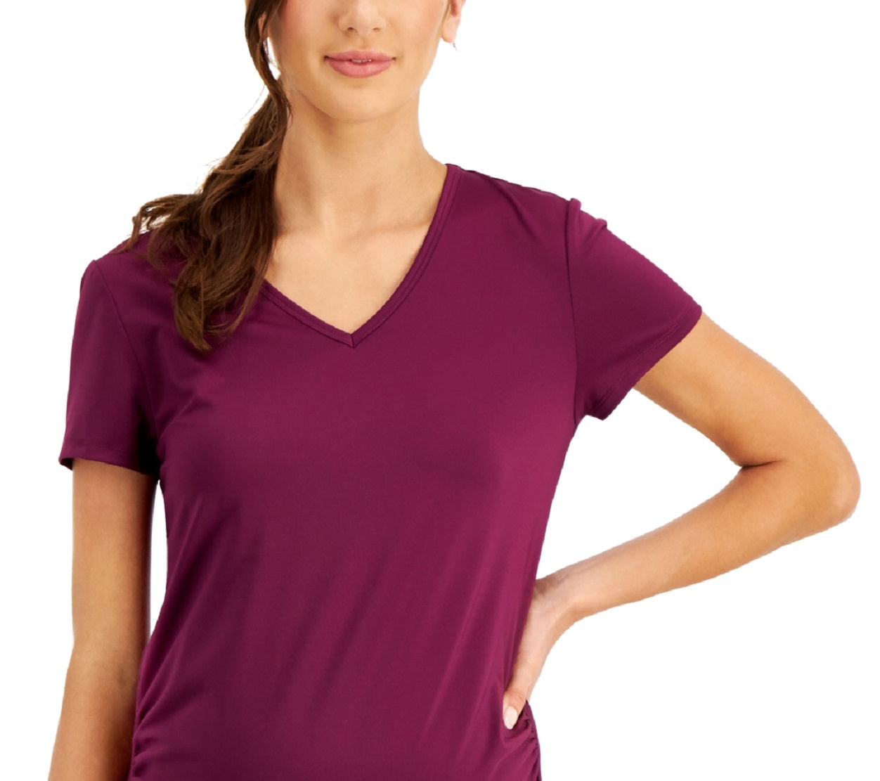 ID Ideology Women's Maternity T-Shirt Purple Size X-Small