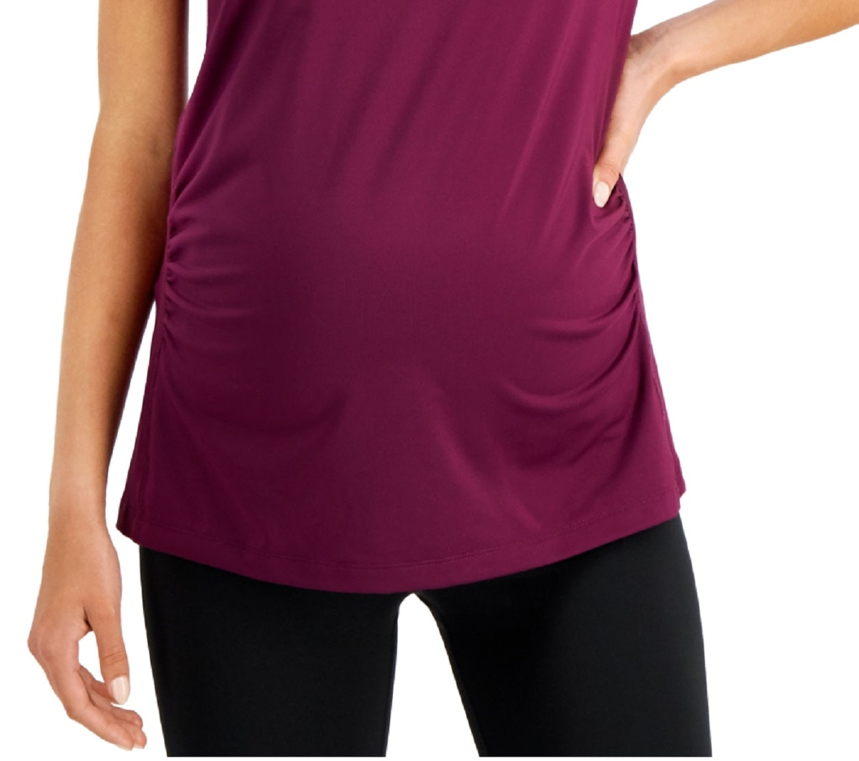 ID Ideology Women's Maternity T-Shirt Purple Size X-Small