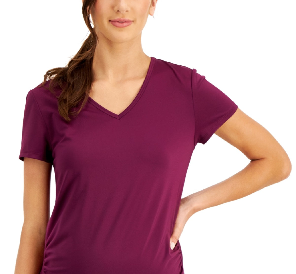 ID Ideology Women's Maternity T-Shirt Purple Size Large