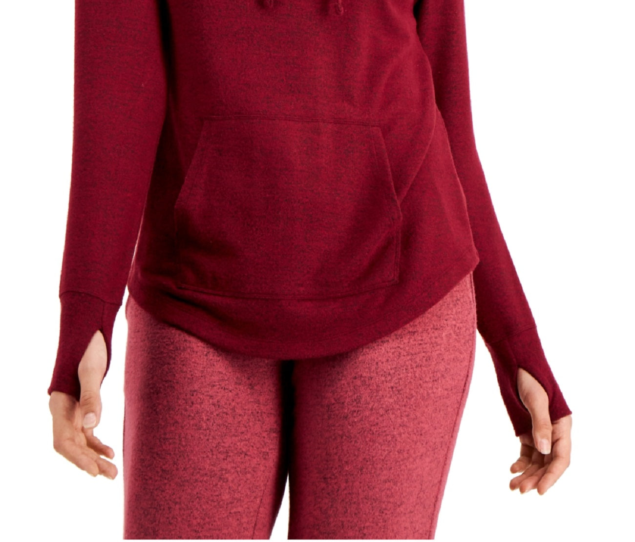 Ideology Women's Mushy Knit Hoodie Red Size X-Small