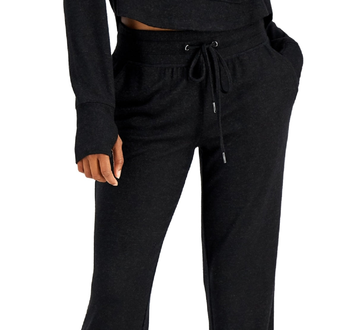 ID Ideology Women's Mushy Knit Joggers Black Size Large