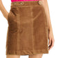 Charter Club Women's Tummy Control Corduroy Skirt Brown Size 10