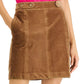 Charter Club Women's Tummy Control Corduroy Skirt Brown Size 18