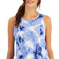 ID Ideology Women's Printed Tie Back Tank Top Blue Size Medium