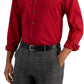 Club Room Men's Regular Fit Solid Dress Shirt Red Size Medium