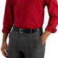 Club Room Men's Regular Fit Solid Dress Shirt Red Size Large