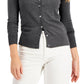 Charter Club Women's Button Cardigan Gray Size Medium