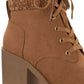 Sun + Stone Women's Romina Lace Up Hiker Booties Brown Size 10 M