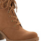 Sun + Stone Women's Romina Lace Up Hiker Booties Brown Size 10 M