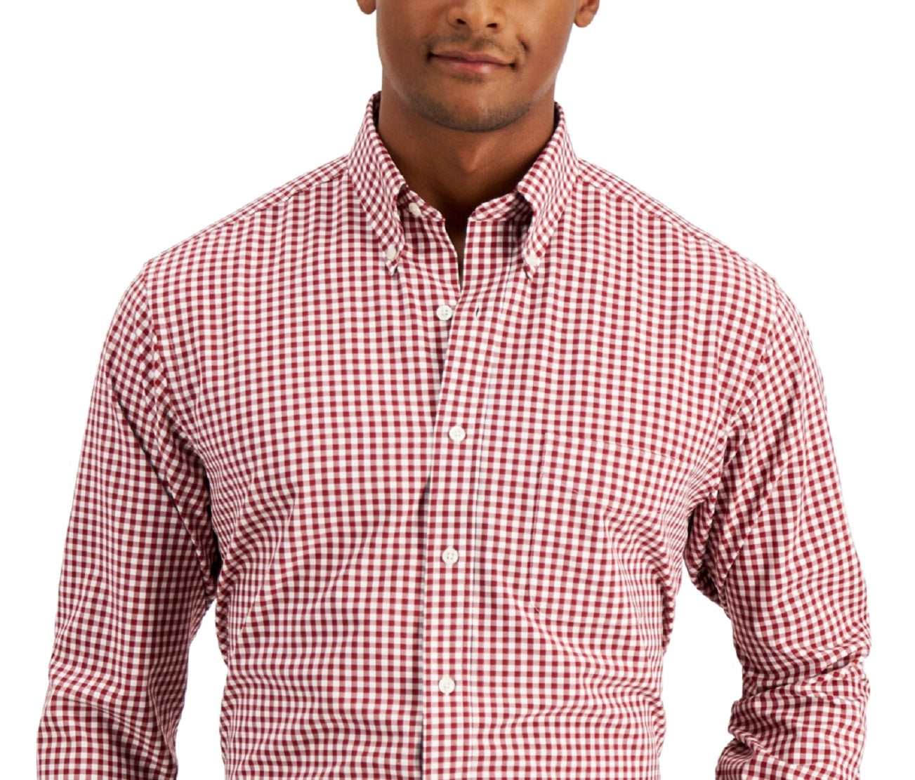 Club Room Men's Regular Fit Traveler Dress Shirt Red Size 15X34X35