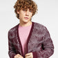 INC International Concepts Men's Glitz Cardigan Sweater Red Size X-Large