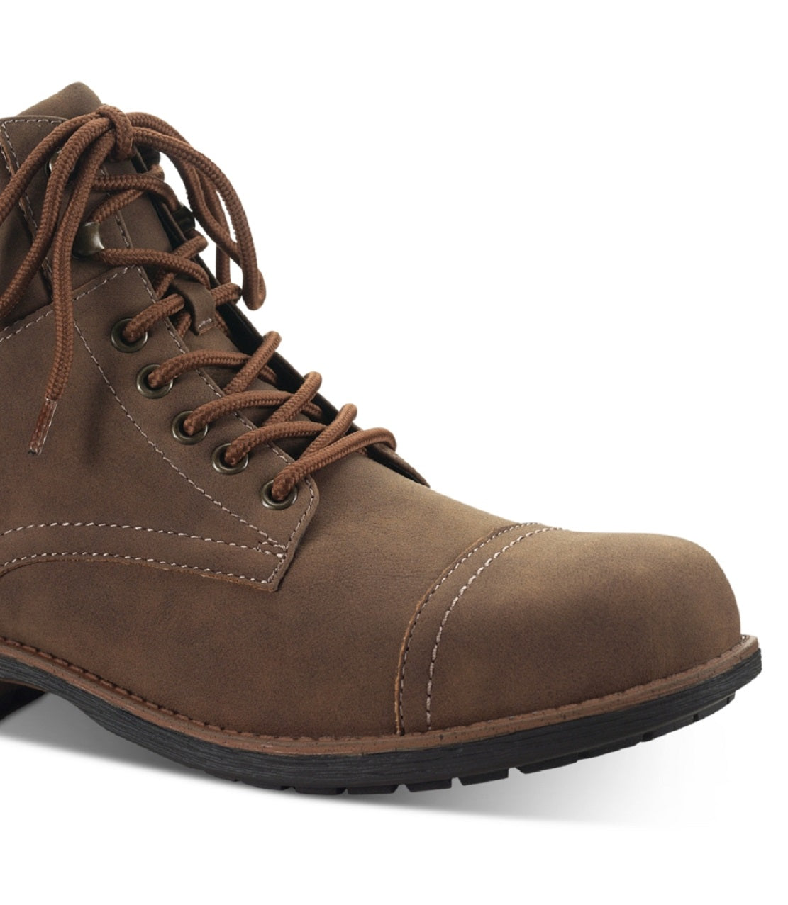 Sun + Stone Men's Baker Faux Leather Lace Up Boots Brown Size 11.5 M