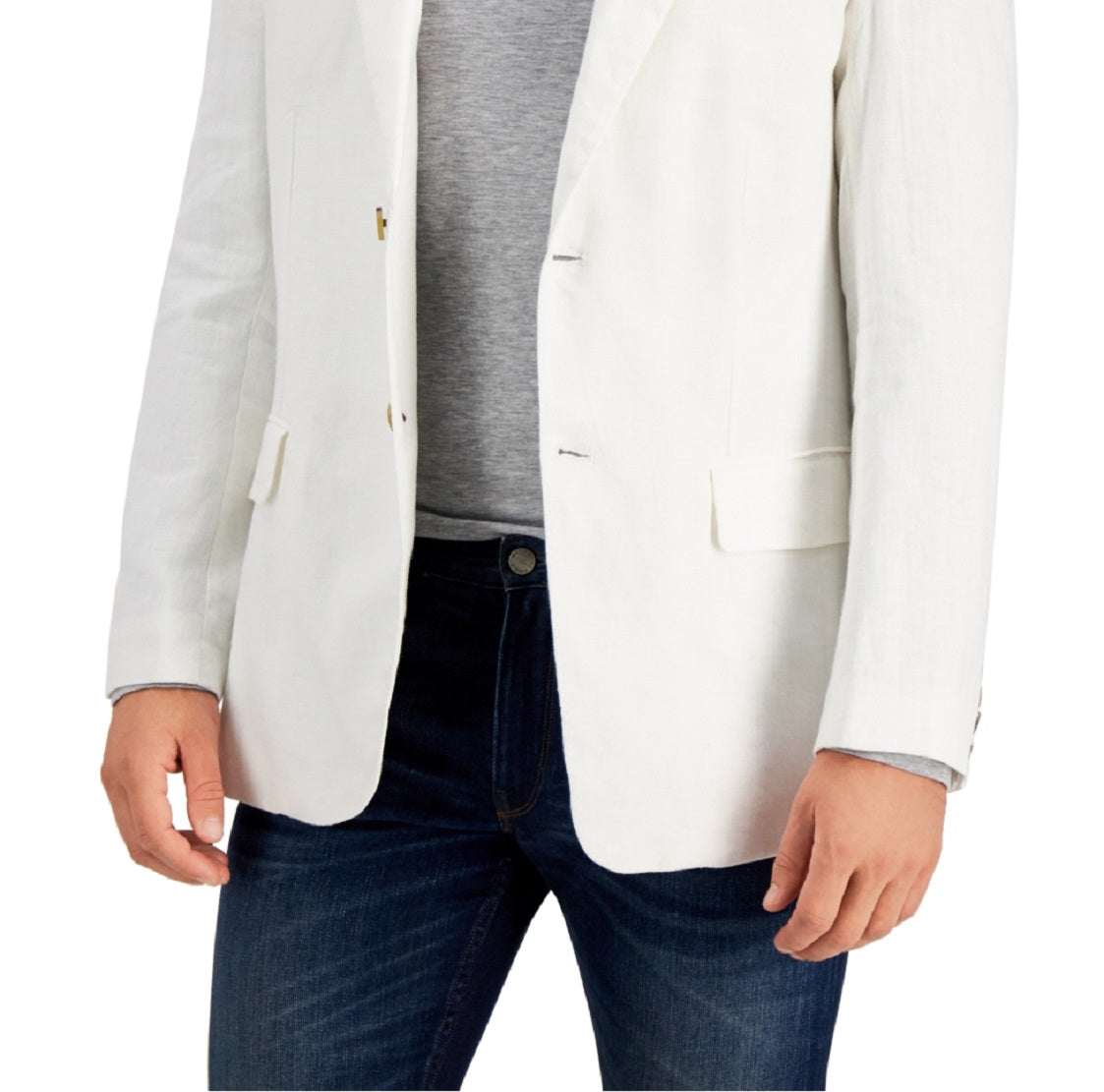 Club Room Men's Linen Blazer White Size Medium