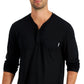 Alfani Men's Quarter Zip Henley Shirt Black Size X-Large