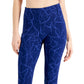 ID Ideology Women's Compression Floral Print Pocket 7/8 Leggings Blue Size Small
