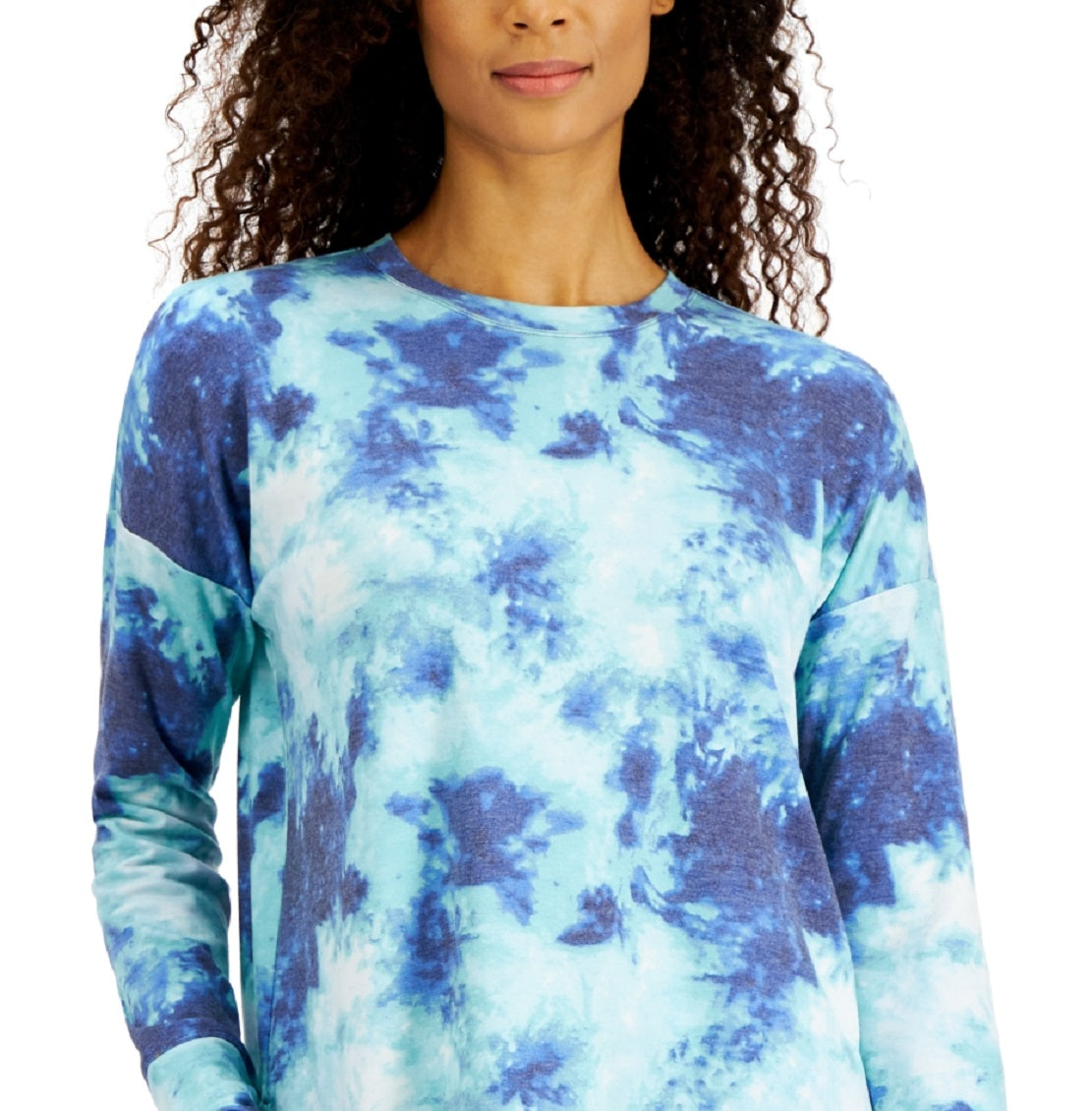 ID Ideology Women's Shades Tie Dyed Top Blue Size Medium