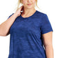 ID Ideology Women's Camo Print Jacquard Moisture Wicking T-Shirt Blue Size 4X