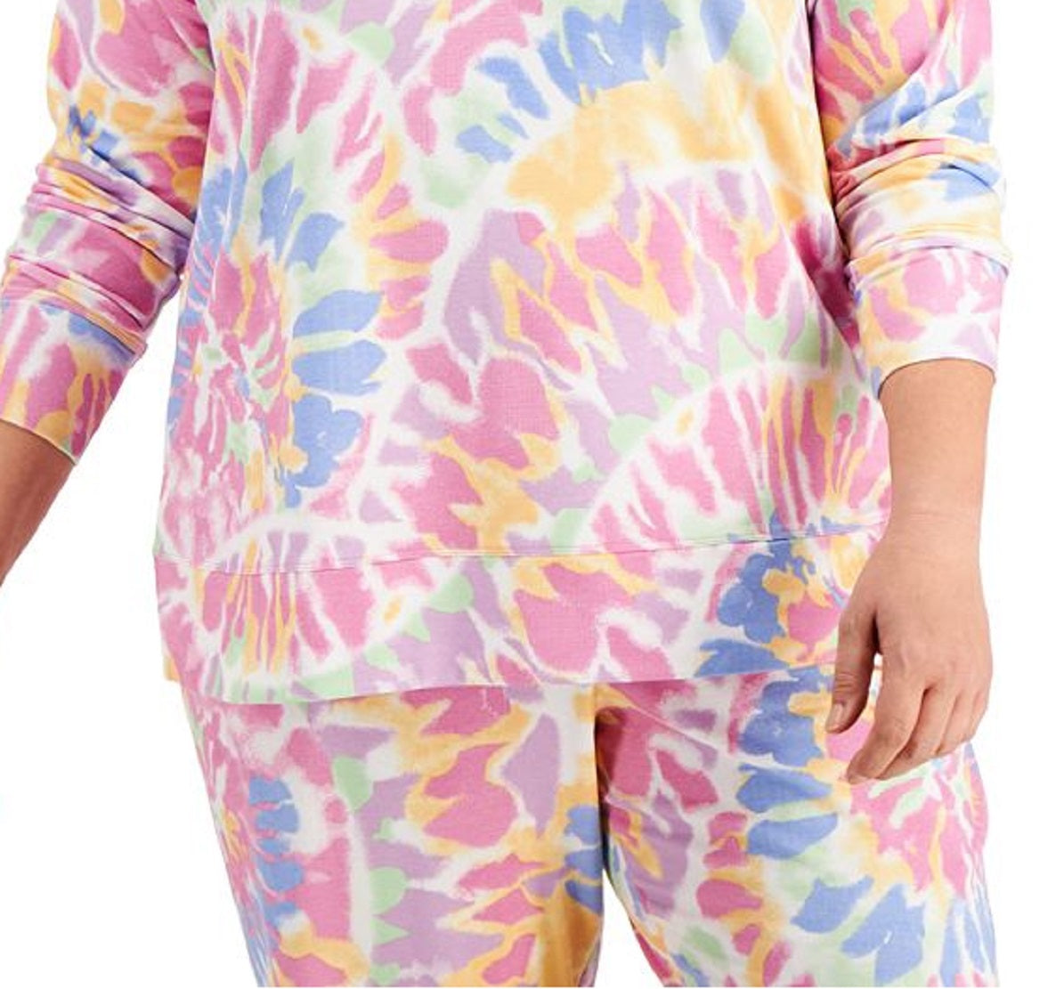 ID Ideology Women's Twisted Colors Long Sleeve Top White Size 3X