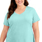 ID Ideology Women's Rapidry V Neck Performance T-Shirt Blue Size 1X