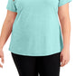 ID Ideology Women's Rapidry V Neck Performance T-Shirt Blue Size 1X