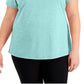 ID Ideology Women's Rapidry V Neck Performance T-Shirt Blue Size 2X