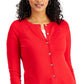 Charter Club Women's Button Cardigan Red Size Medium