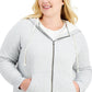 Style & Co Women's Sherpa Lined Hoodie Gray Size 2X