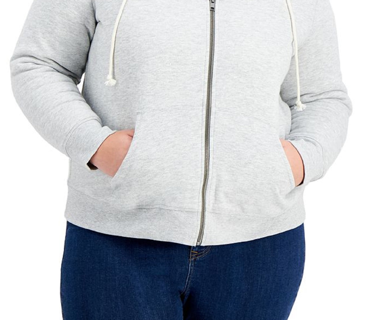 Style & Co Women's Sherpa Lined Hoodie Gray Size 2X