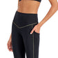 ID Ideology Women's Contrast Trim 7/8 Leggings Black Size X-Large