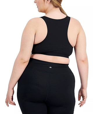 ID Ideology Women's Plus Sweat Set Sports Bra Black Size 1X