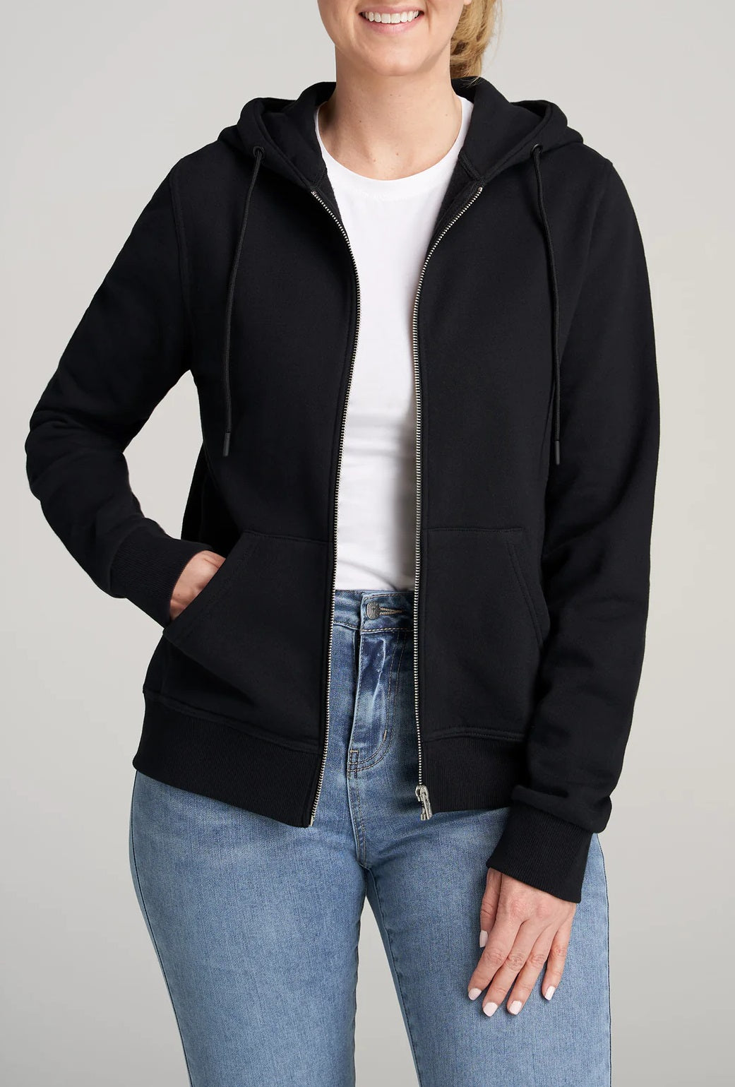 Ideology Women's Zip Front Fleece Hoodie Black Size Small