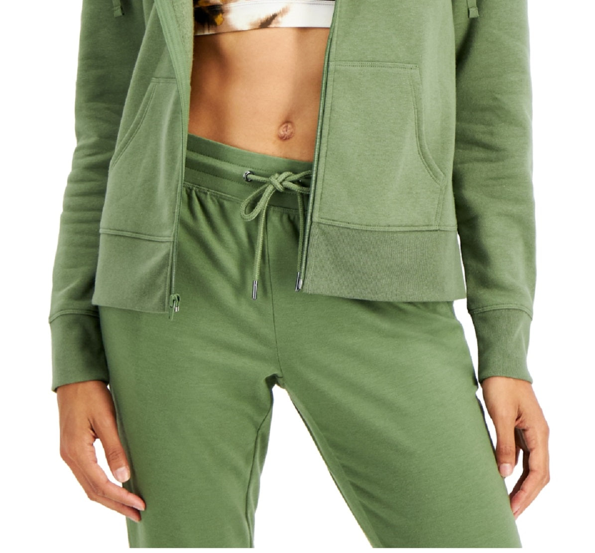 ID Ideology Women's Zip Front Fleece Hoodie Green