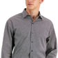 Alfani Men's Regular Fit 2 Way Stretch Dress Shirt Black Size 18X34X35