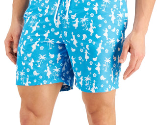 Club Room Men's Mahalo Hula 7 Swim Trunks Blue Size XX-Large
