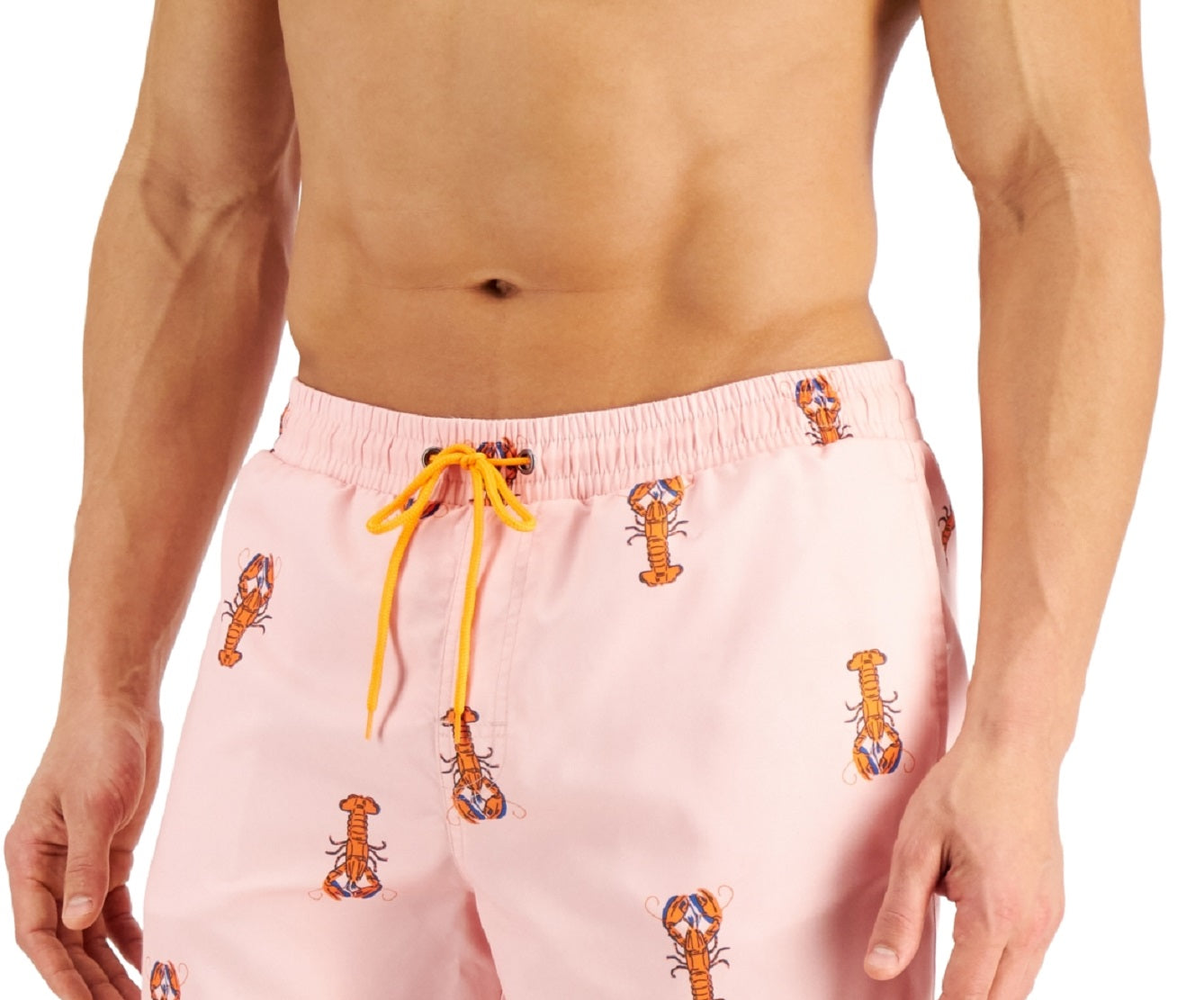 Club Room Men's Lobster 7 Swim Trunks Pink Size Medium