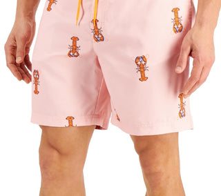 Club Room Men's Lobster 7 Swim Trunks Pink Size Medium