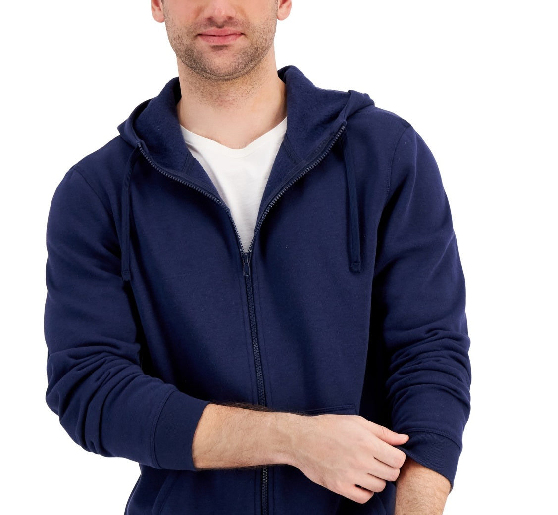 ID Ideology Men's Regular Fit Solid Full Zip Hoodie Blue Size XXX-Large