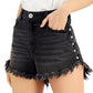 INC International Concepts Women's High Rise Studded Fray Hem Shorts Black Size 2