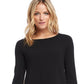 Karen Kane Women's Leopard Inset Sweater Black Size Large