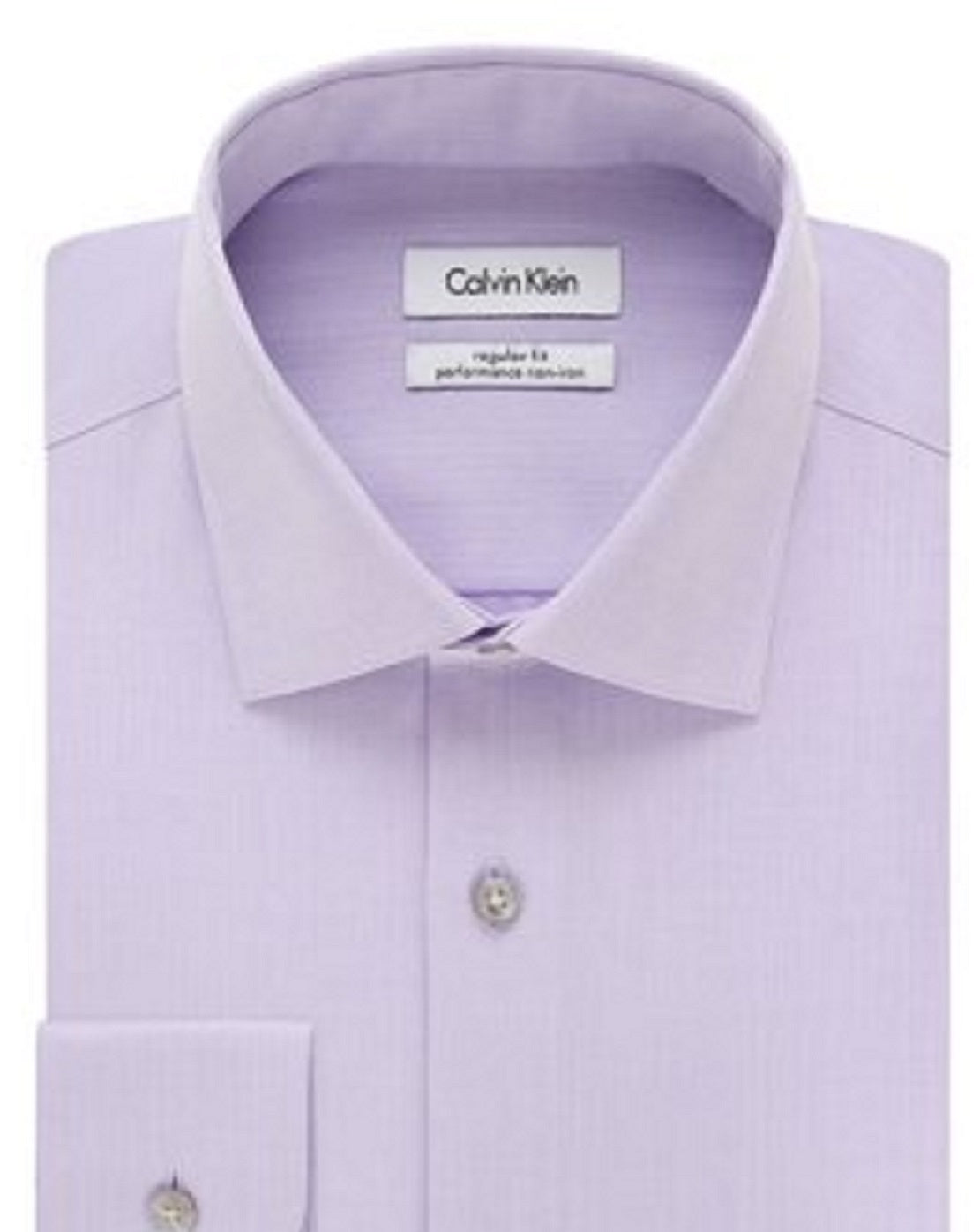 Calvin Klein Men's Classic Fit Non Iron Spread Collar Dress Shirt Purple Size 15.5X32X33