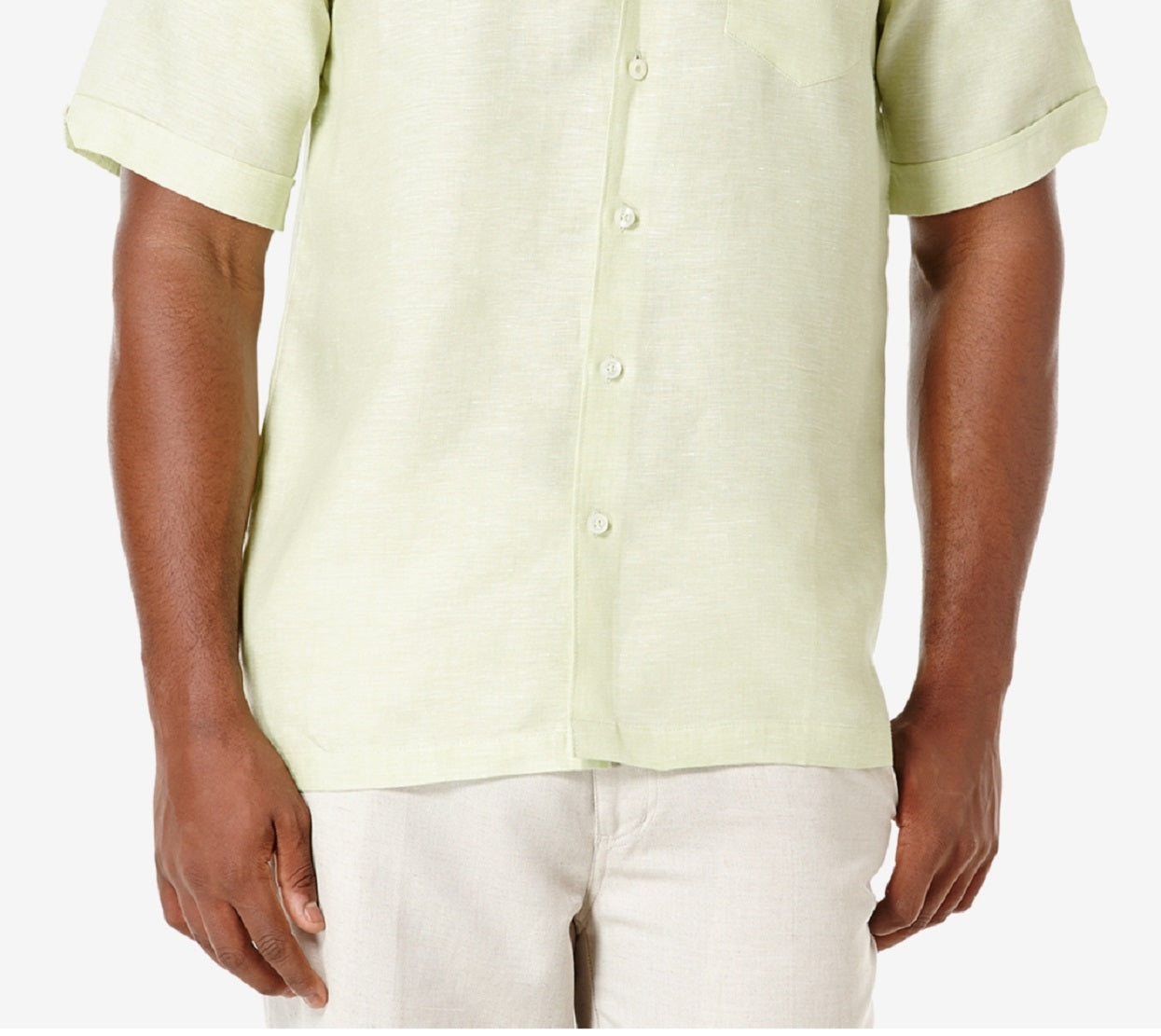 Cubavera Men's Linen Short Sleeve Shirt Green Size XX-Large