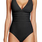 La Blanca Women's Cross Back One Piece Swimsuit Black
